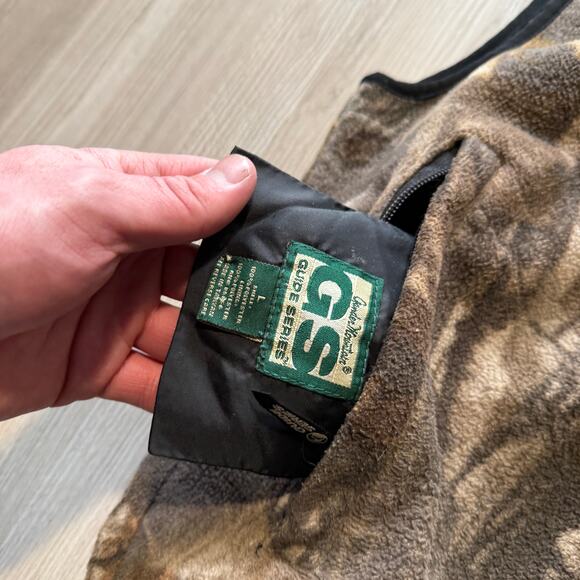 Men's Guide Series Brown Camo Camouflage Fleece Zip Up Hunting Vest Sz Large L - Picture 5 of 6